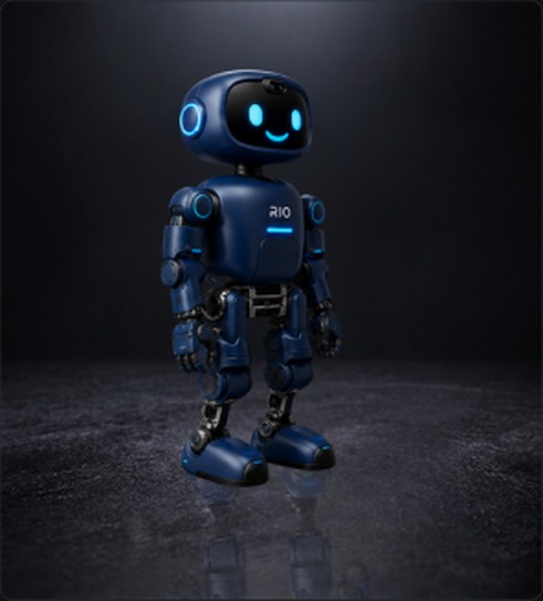 RIO robot in a three-quarter stance